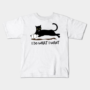 I Do What I Want Black Cat Kids T-Shirt